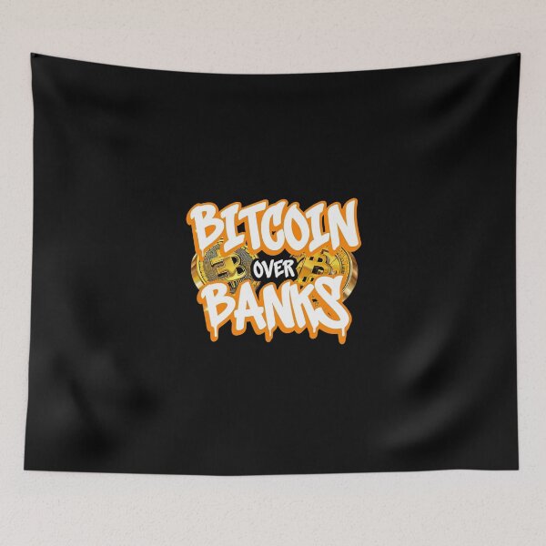 Item preview, Bitcoin Over Banks Graffiti Design designed and sold by RadDeck.