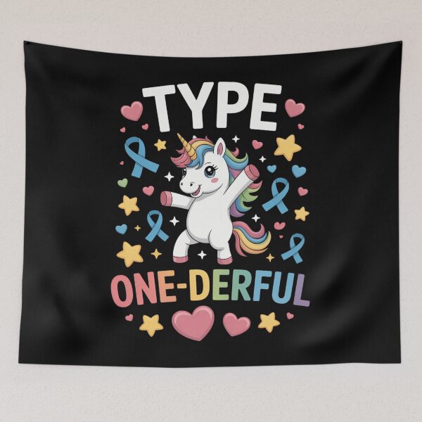 Item preview, Funny Diabetic Type 1 Diabetes T1D Type One-Derful Unicorn designed and sold by savrmiller.