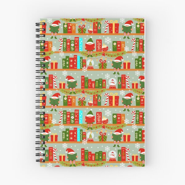 Item preview, Estantería navideña con elfos, patrón sin costuras | elfos leyendo, amantes de los libros, regalos designed and sold by Sunnyneststudio.