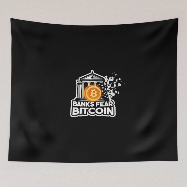 Item preview, Banks Fear Bitcoin Graffiti Design designed and sold by RadDeck.