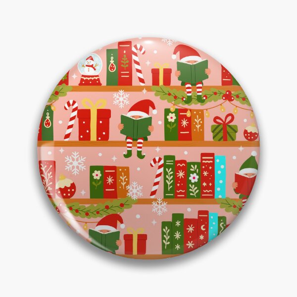 Item preview, Christmas Elves Bookshelf Seamless Pattern | elves reading, book lovers, presents designed and sold by Sunnyneststudio.