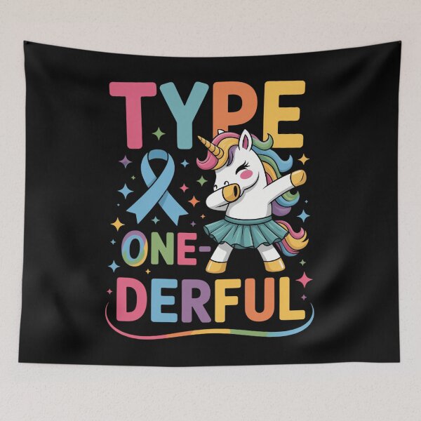 Item preview, Type 1 Diabetes One-Derful T1D Awareness Unicorn Dabbing designed and sold by savrmiller.