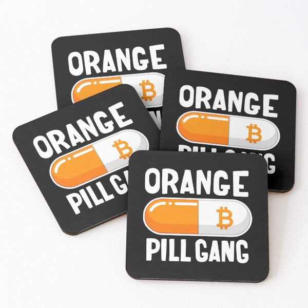 Item preview, Orange Pill Gang Bitcoin Graffiti Design designed and sold by RadDeck.