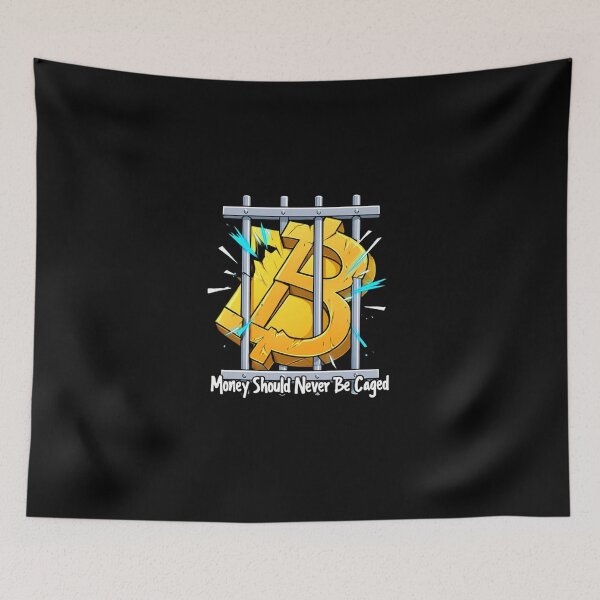 Item preview, Money Should Never Be Caged Bitcoin Graffiti Design designed and sold by RadDeck.