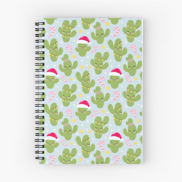 Item preview, Christmas cactus Santa Seamless Pattern blue designed and sold by Sunnyneststudio.