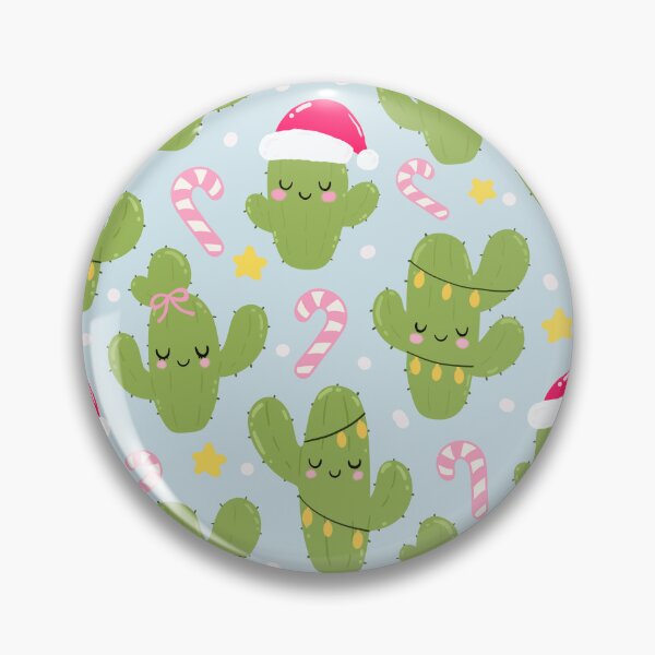 Item preview, Christmas cactus Santa Seamless Pattern blue designed and sold by Sunnyneststudio.
