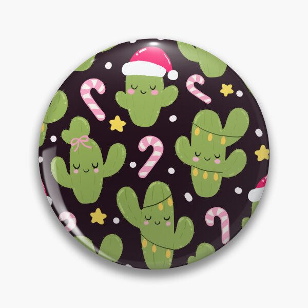 Item preview, Christmas cactus Santa Seamless Pattern black designed and sold by Sunnyneststudio.