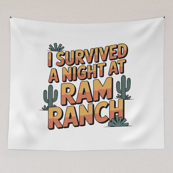 Item preview, I Survived a Night at Ram Ranch, Ram Ranch Really Rocks designed and sold by graphic-genie.