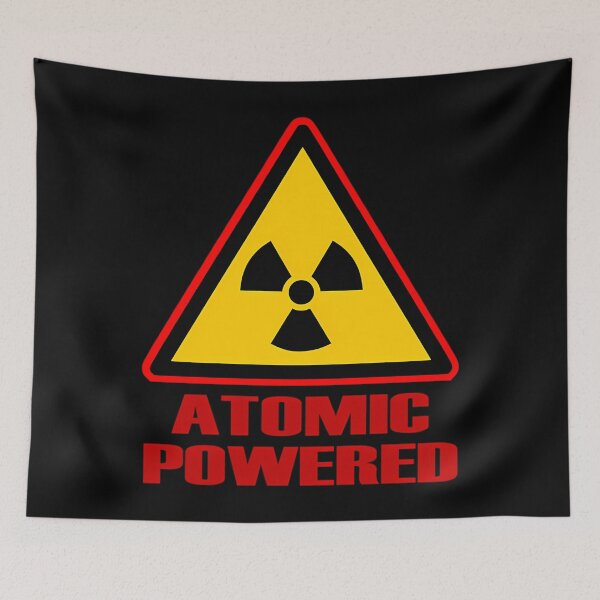 Item preview, 'Atomic Powered' Warning Sign 27 designed and sold by HILLERYELLEN4.