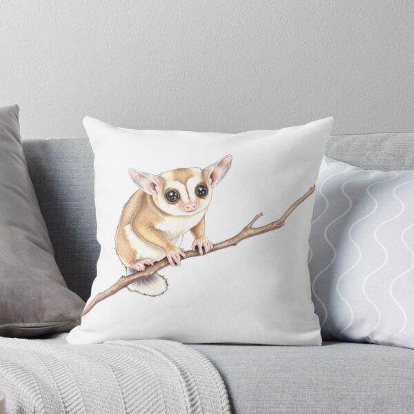 Item preview, Cute Sugar Glider on Branch Colored Pencil Illustration Artwork Print designed and sold by EllDAV777.