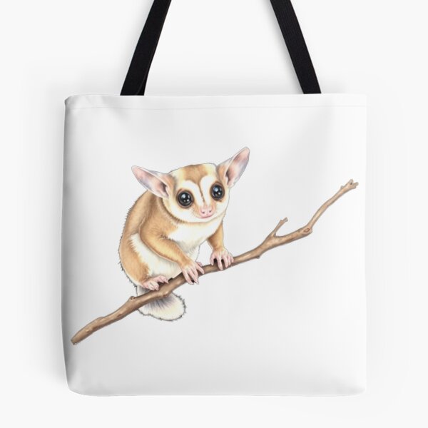 Item preview, Cute Sugar Glider on Branch Colored Pencil Illustration Artwork Print designed and sold by EllDAV777.