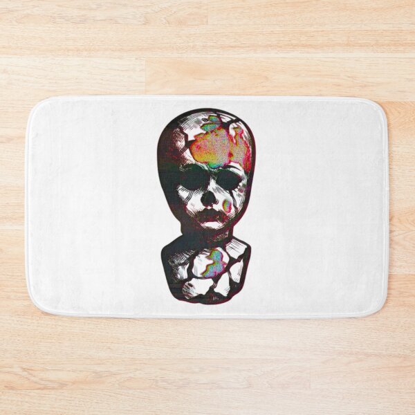 Item preview, Glitchcore Baby Doll Skull | Creepy Psychedelic Head Art designed and sold by BoneandBloomCo.