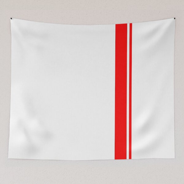 Item preview, Single Racing Stripe - Left Side 1 Pinstripe (Bright Red - White) designed and sold by Racing Stripes Only.