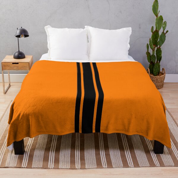 Item preview, Single Stripe with 2 Thick Pinstripes (Black On Orange) designed and sold by Racing Stripes Only.