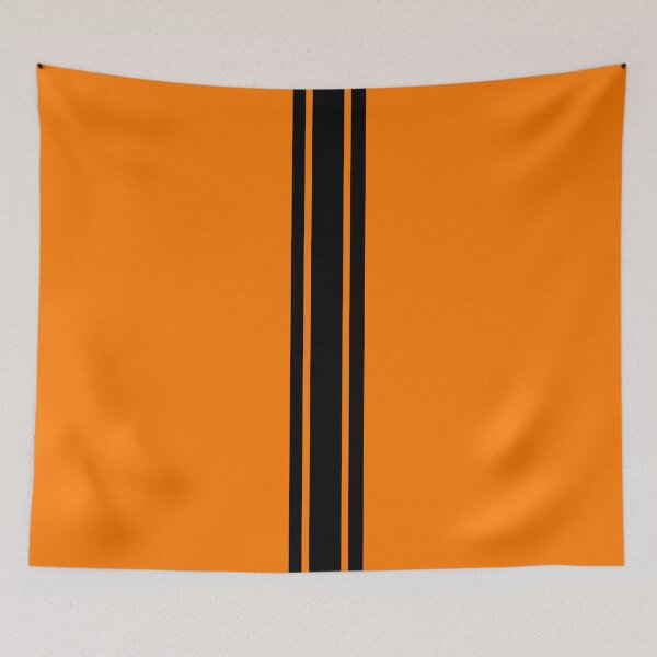 Item preview, Single Stripe with 2 Thick Pinstripes (Black On Orange) designed and sold by Racing Stripes Only.