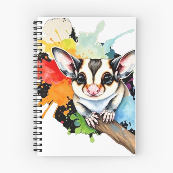 Item preview, Vibrant Rainbow Sugar Glider on Branch Cute Watercolor Illustration Art Print designed and sold by EllDAV777.