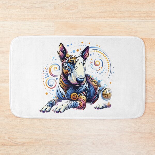 Item preview, Colorful Swirls Embracing Bull Terrier designed and sold by Wags & Tails.