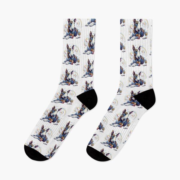 Item preview, Colorful Swirls Embracing Bull Terrier designed and sold by Wags & Tails.