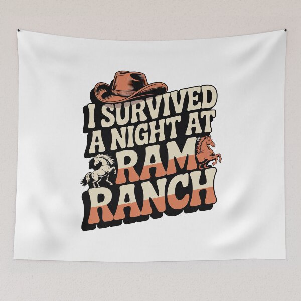 Item preview, I Survived a Night at Ram Ranch, Ram Ranch Really Rocks designed and sold by graphic-genie.