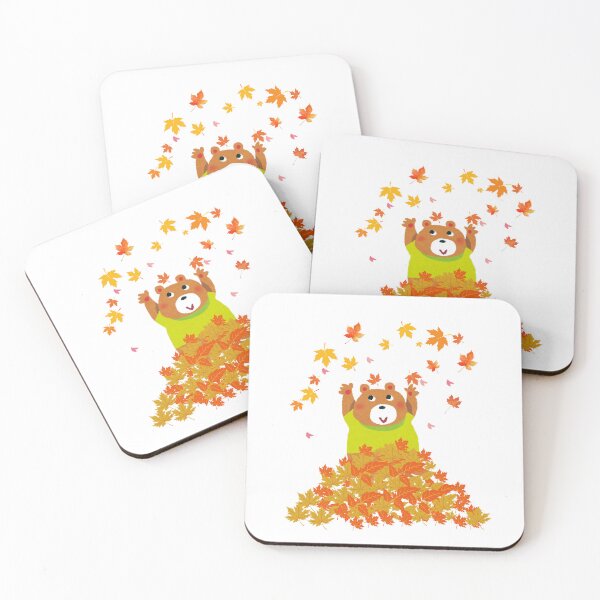 Item preview, Autumn Friends Series – Cute Bear with Fall Leaves designed and sold by Moonssa Design.