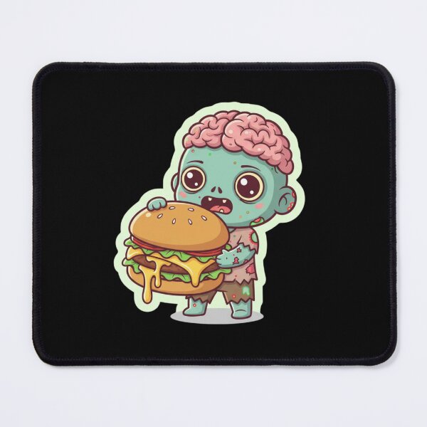 Item preview, Cute Chibi Zombie With Giant Burger | Funny Halloween Kawaii Design designed and sold by ColorSplash123.