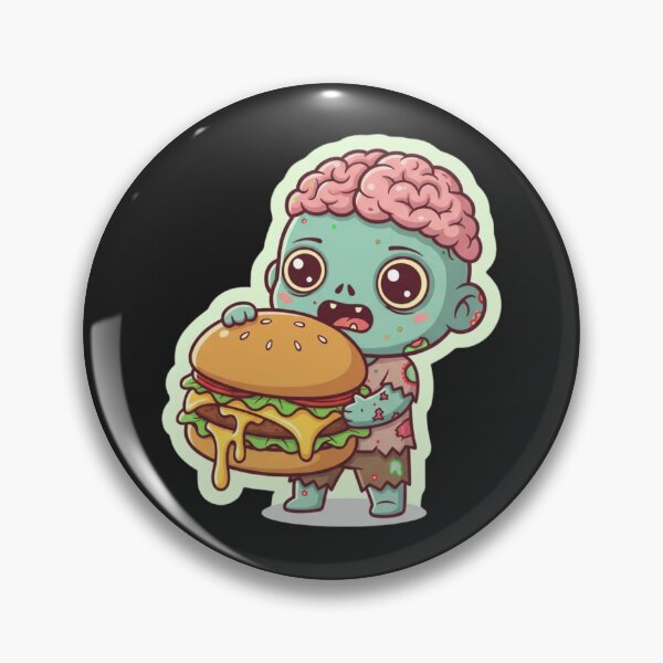 Item preview, Cute Chibi Zombie With Giant Burger | Funny Halloween Kawaii Design designed and sold by ColorSplash123.