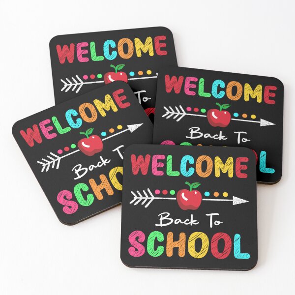 Item preview, Welcome Back to School – Colorful Chalk Letters with Apple and Arrow designed and sold by Galaxi Tee.