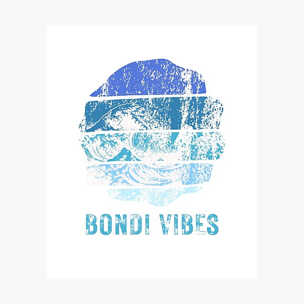 Item preview, Bondi Vibes Vintage Surf Wave Distressed T-Shirt designed and sold by Fig Tree Lane - Art &Tees.