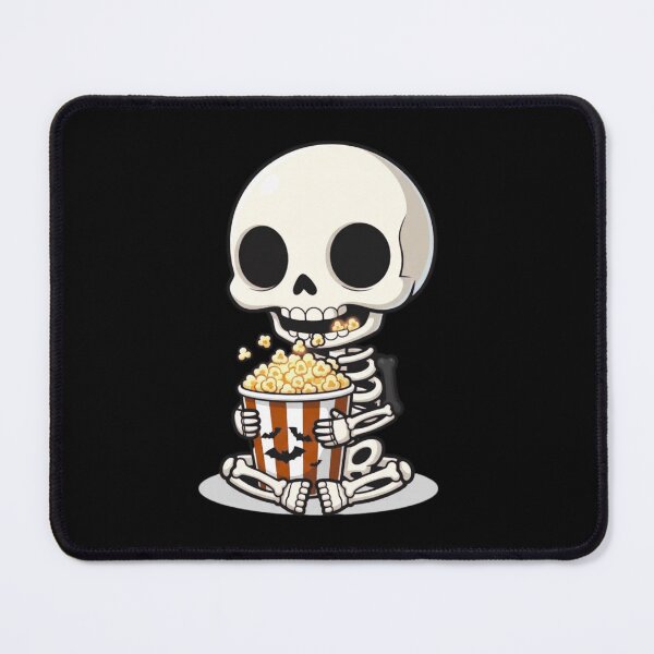 Item preview, Chibi Skeleton Eating Popcorn | Funny Kawaii Halloween Design designed and sold by ColorSplash123.