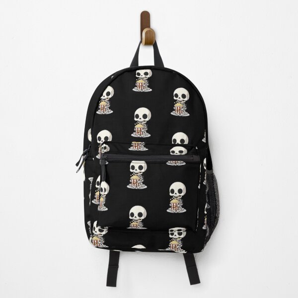 Item preview, Chibi Skeleton Eating Popcorn | Funny Kawaii Halloween Design designed and sold by ColorSplash123.
