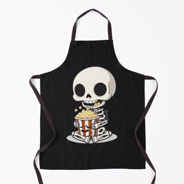 Item preview, Chibi Skeleton Eating Popcorn | Funny Kawaii Halloween Design designed and sold by ColorSplash123.