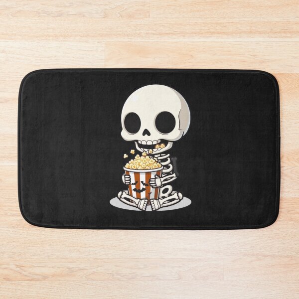 Item preview, Chibi Skeleton Eating Popcorn | Funny Kawaii Halloween Design designed and sold by ColorSplash123.