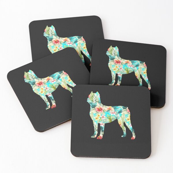 Item preview, Cane-Corso-Floral-Silhouette-Tropical-Hawaiian-Flower-Dog designed and sold by houfwopa.
