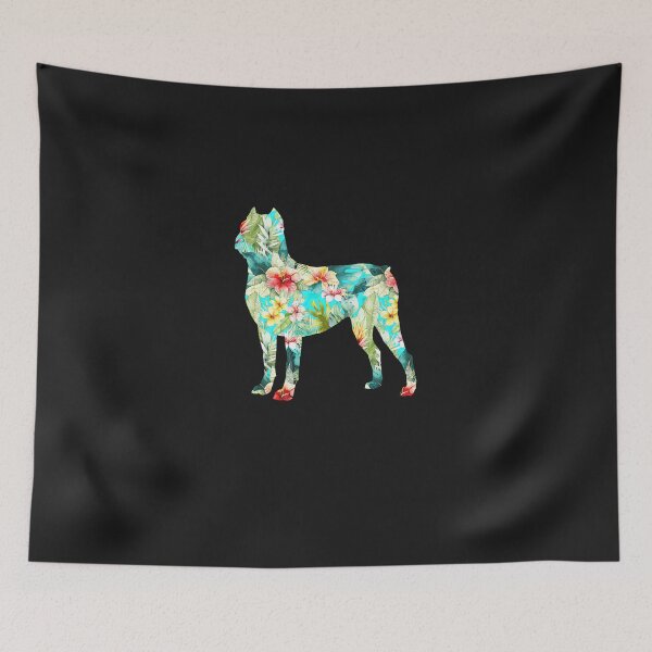 Item preview, Cane-Corso-Floral-Silhouette-Tropical-Hawaiian-Flower-Dog designed and sold by houfwopa.