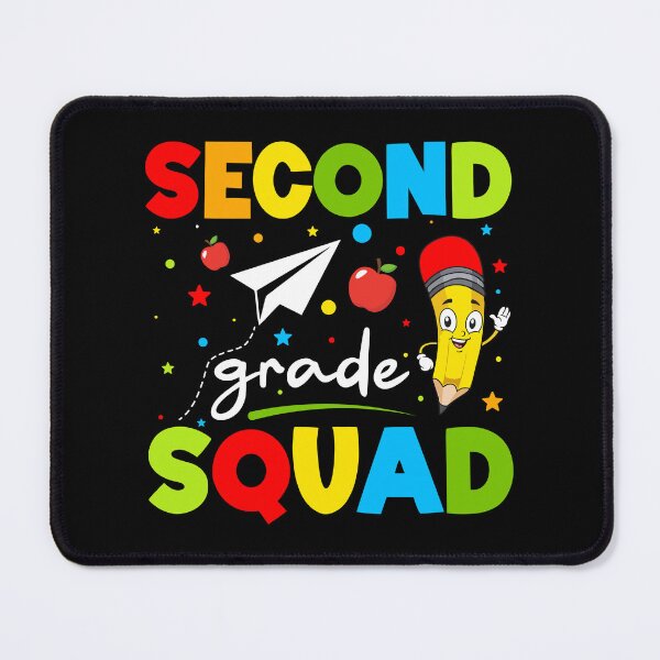 Item preview, Second Grade Squad – Colorful Letters with Cute Pencil, Paper Airplane & Apples designed and sold by Galaxi Tee.