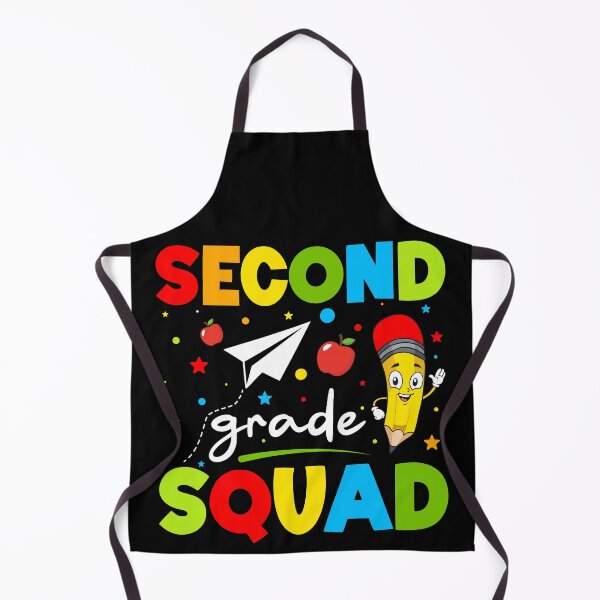 Item preview, Second Grade Squad – Colorful Letters with Cute Pencil, Paper Airplane & Apples designed and sold by Galaxi Tee.
