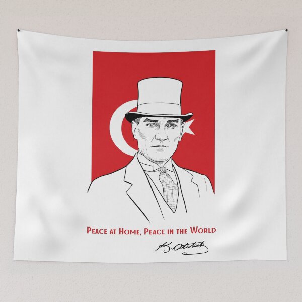 Item preview, Peace at Home Peace in the World – Ataturk Quote Poster designed and sold by asliberry.