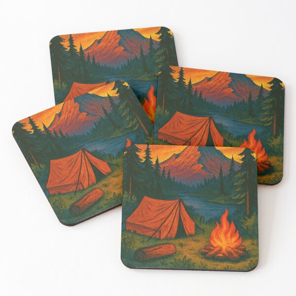 Item preview, Mountain Camping Escape designed and sold by FLATVAC STICKER.