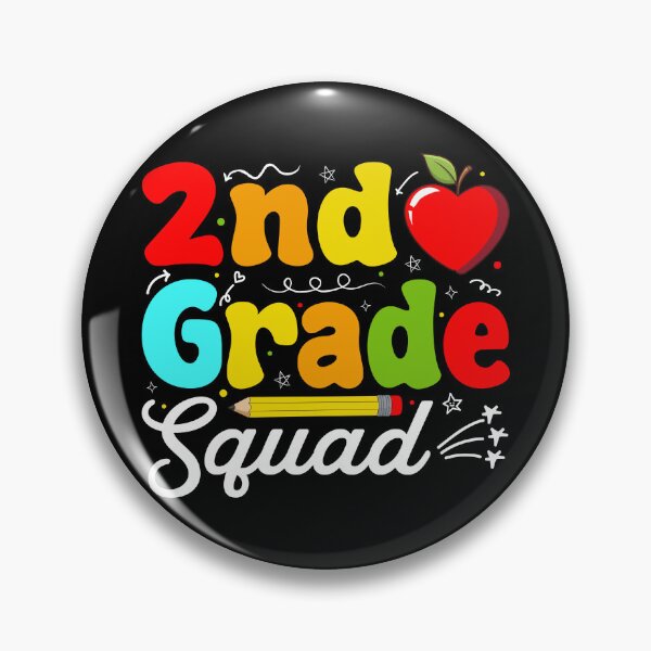 Item preview, 2nd Grade Squad – Colorful Letters with Apple, Pencil & Fun Doodles designed and sold by Galaxi Tee.