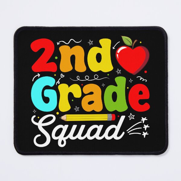 Item preview, 2nd Grade Squad – Colorful Letters with Apple, Pencil & Fun Doodles designed and sold by Galaxi Tee.