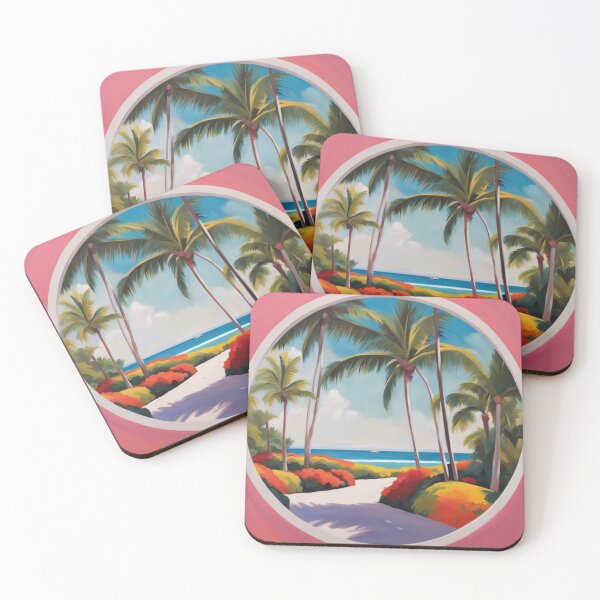 Item preview, Tropical Ocean View Through Pink Frame designed and sold by Art of Abundance.