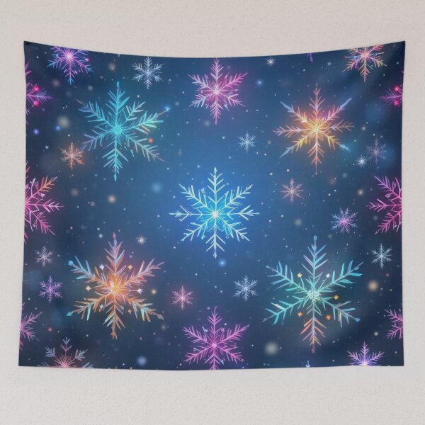 Item preview, Colorful Snowflakes on Night Sky designed and sold by InezPhotography.
