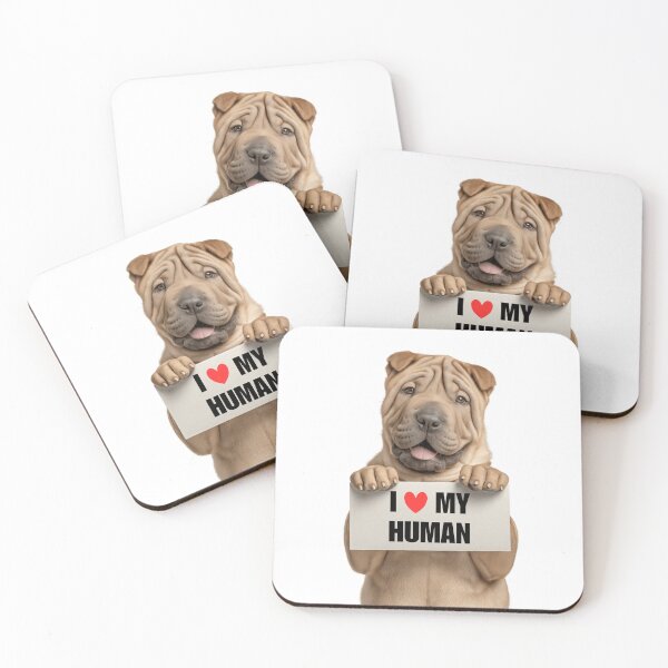 Item preview, Cute Chinese Shar-Pei dog with Signboard I love my Human  designed and sold by LazyOwlStore.