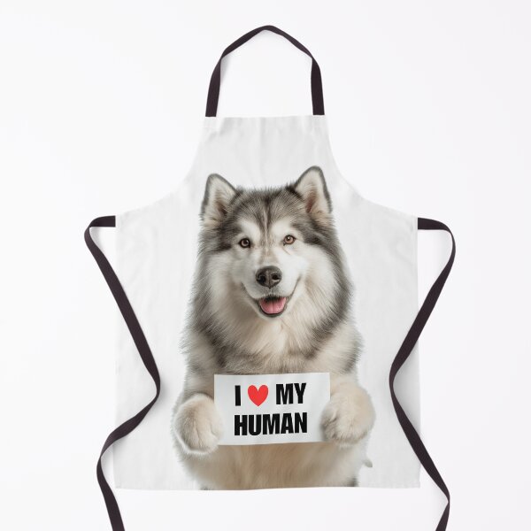 Item preview, Cute Alaskan Malamute dog with Signboard I love my Human  designed and sold by LazyOwlStore.