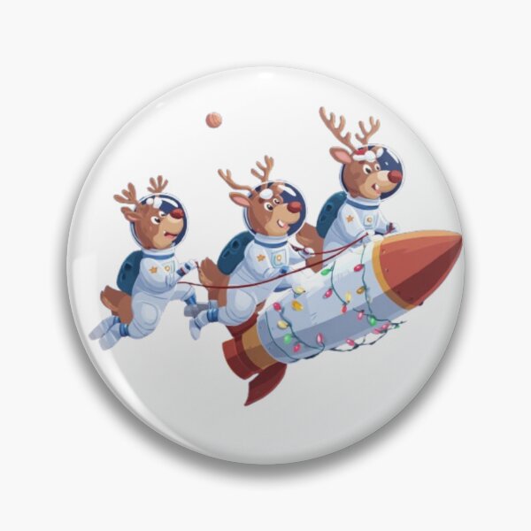 Item preview, Christmas Reindeer in Space – Rocket Sleigh Holiday Design designed and sold by AlexLineArt.