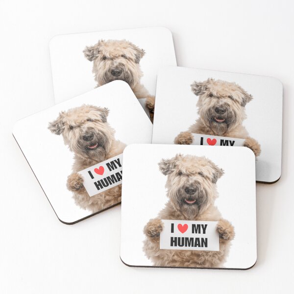 Item preview, Cute Soft Coated Wheaten Terrier with Signboard I love my Human  designed and sold by LazyOwlStore.