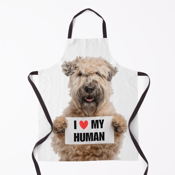 Artikelvorschau, Niedlicher Soft Coated Wheaten Terrier mit Schild „Ich liebe meinen Menschen“ entworfen und verkauft von LazyOwlStore.