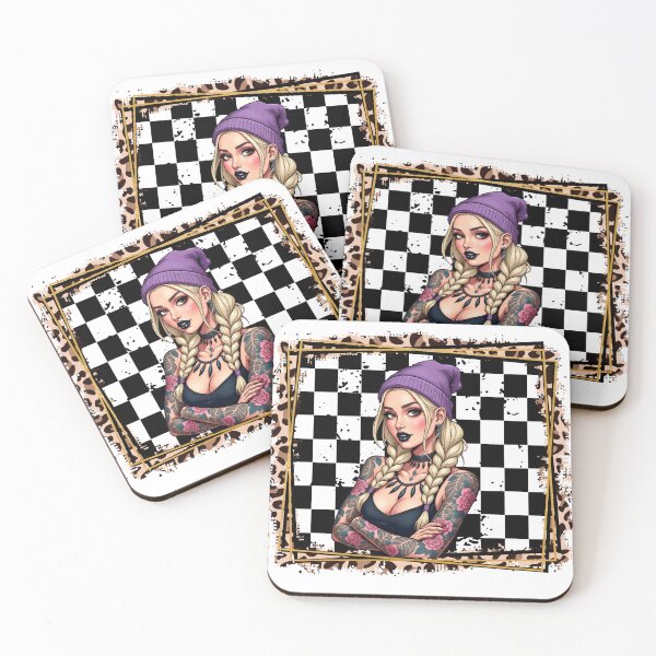 Item preview, Tattooed Chick With Beanie designed and sold by Kitty Quinn Of Wonder Design's.