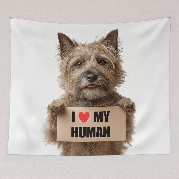 Item preview, Cute Cairn Terrier with Signboard I love my Human  designed and sold by LazyOwlStore.