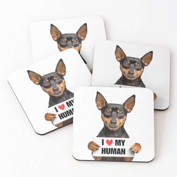Item preview, Cute Miniature Pinscher with Signboard I love my Human  designed and sold by LazyOwlStore.